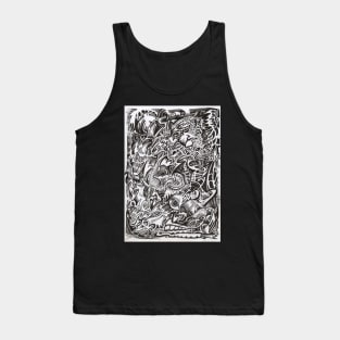 Mind Cascade Ink Drawing Tank Top